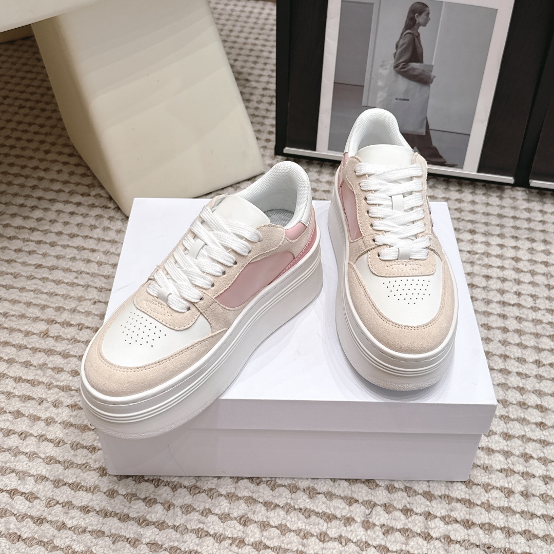 Embroidery Garments - Tênis Plataforma Feminino 2026, Couro Genuíno