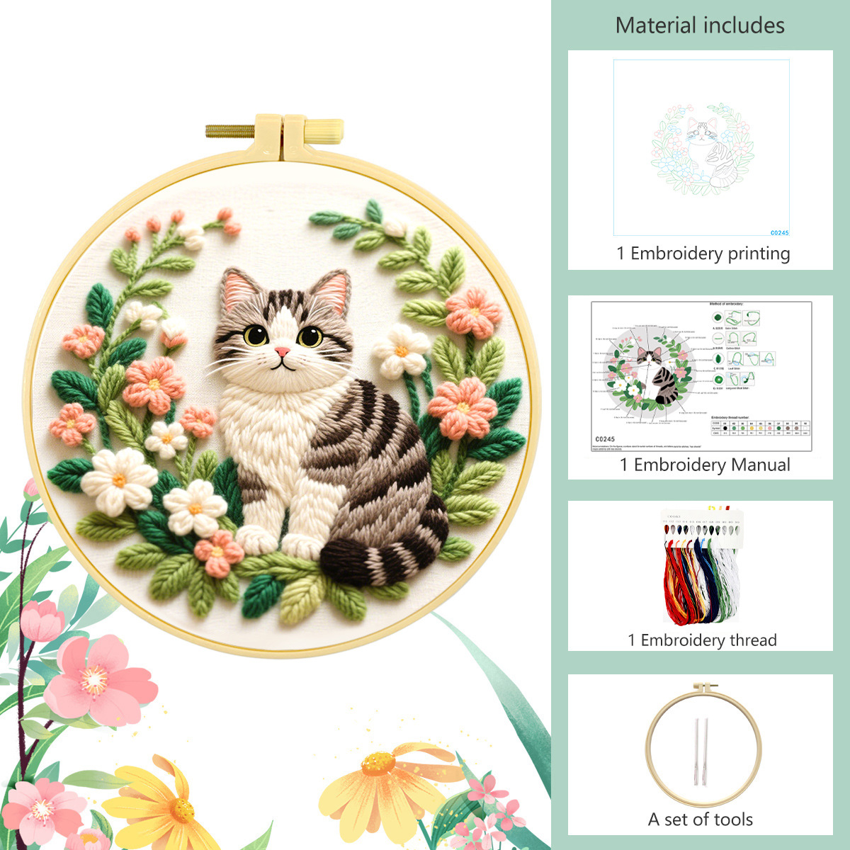 Kit de Bordado Manual DIY, Pad - Embroidery Meaning avaliação e preço