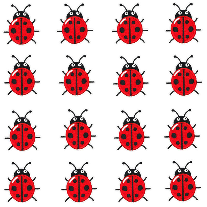 16 peças/lote de apliques de j - Embroidery Lady Bug avaliação e preço