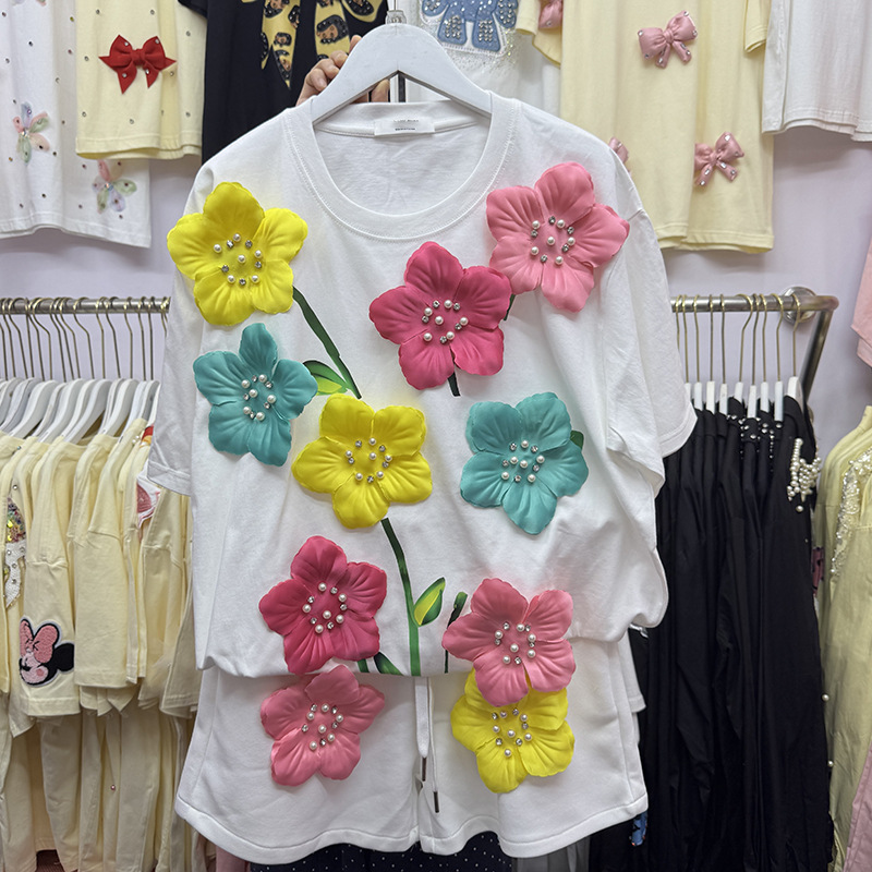 Verão colorido 3d flores camis - Embroidery Cotton Shirt avaliação e preço